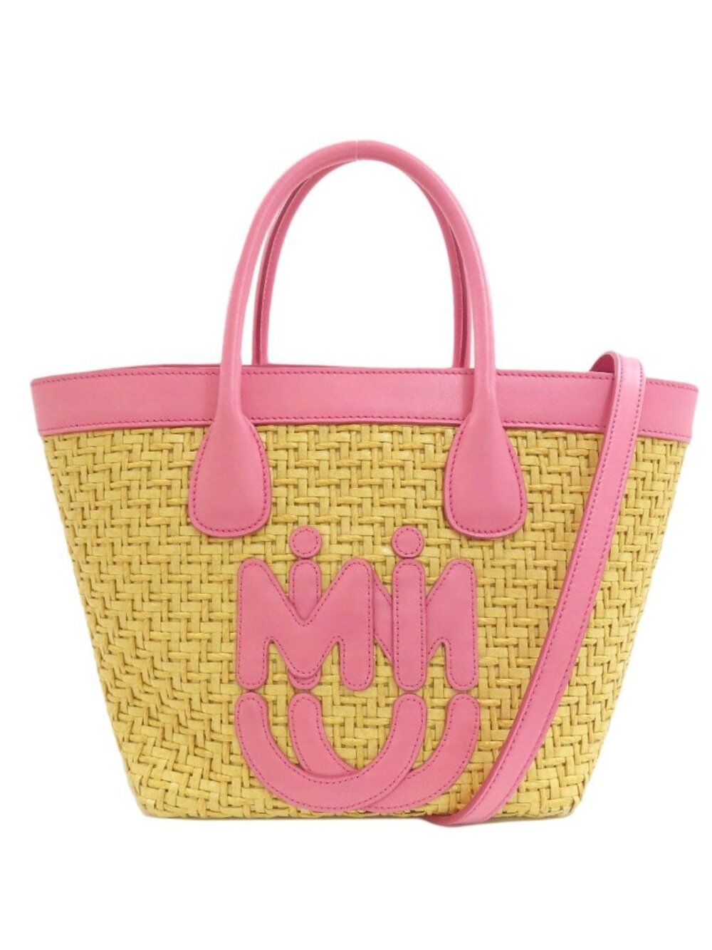 Miu Miu Paris Collaboration 2-Way Handbag Raffia